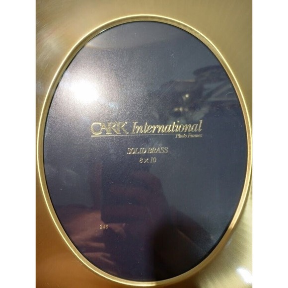 Solid Brass Picture Frame Carr International Photo Tabletop Oval Square 8x10 - Picture 4 of 15